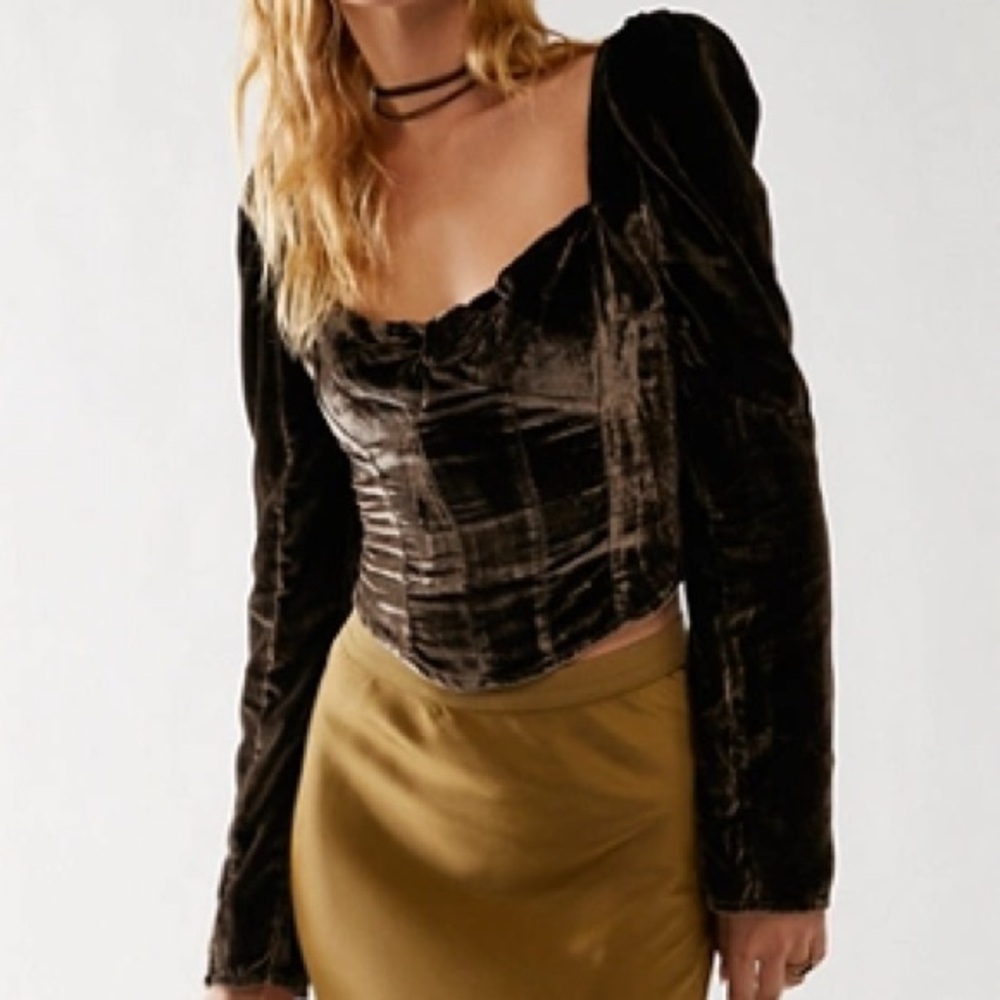 Free People Bridgette Velvet Top Size XS